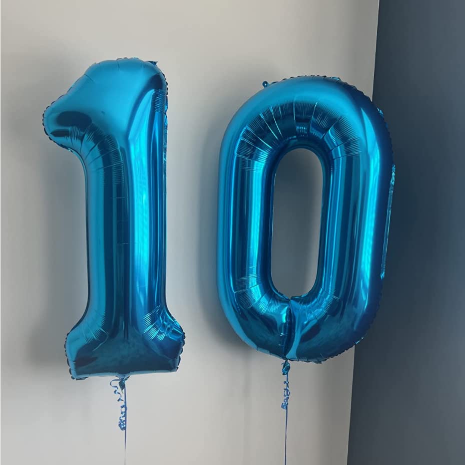 Paticool 40 Inch Blue Number Balloon 1, Large Number Foil Balloons Mylar For Girl Boy Birthday Party Celebration Decorations Sup