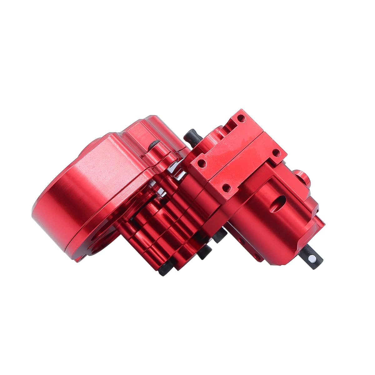 Metal Complete Transmission Cutoff Gearbox with Dig Gear for 1:10 Axial SCX10 AX10 Wraith RC Crawler Car (Red)