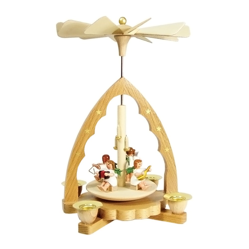 Alexander Taron Importer 16333 Richard Glaesser Pyramid-Musical Angels-8 H W x 5.25 D, Brown