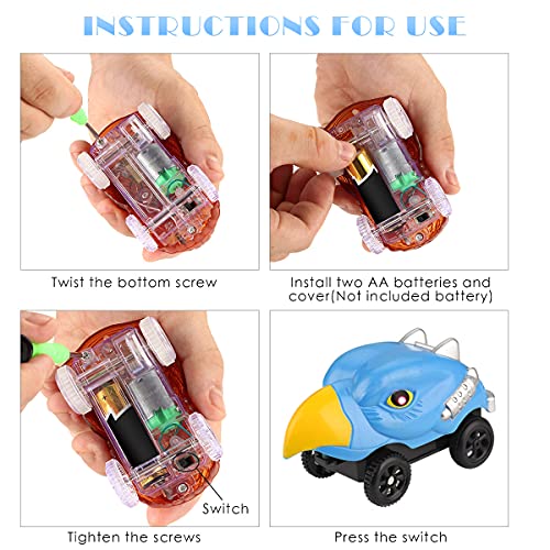 Tracks Cars Replacement only, Toy Cars for most Tracks Glow in the Dark, Racing Car Track Accessories with 3 Flashing LED Lights