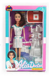 Doctor Doll Play Set for Girls, Pretend Play Fashion Doll with Medical Accessories, Role Play Toy Gift for 3+ Years