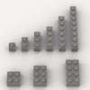 100 Piece Dark Gray Bricks Bulk Assortment Pack, 9 Size Dark Grey Classic Building Blocks Bricks, Compatible with Lego Parts and