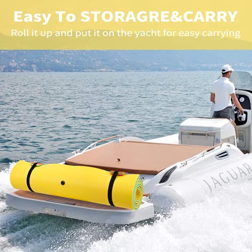 Outroad 12FT Floating Water Pad Mat, 3 Layers XPE Foam Lily Pad for Beach, Ocean, Lake, Roll-Up Floating Island for Water Recrea