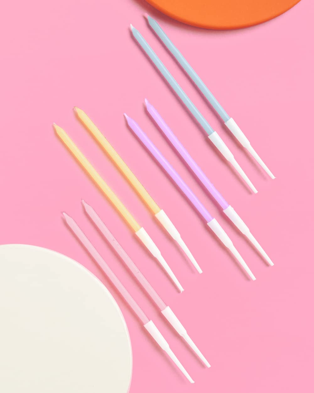 xo, Fetti Skinny Pastel Happy Birthday Party Candles - 8 Pieces | Cute Bday Supplies, Fun Cake Decorations