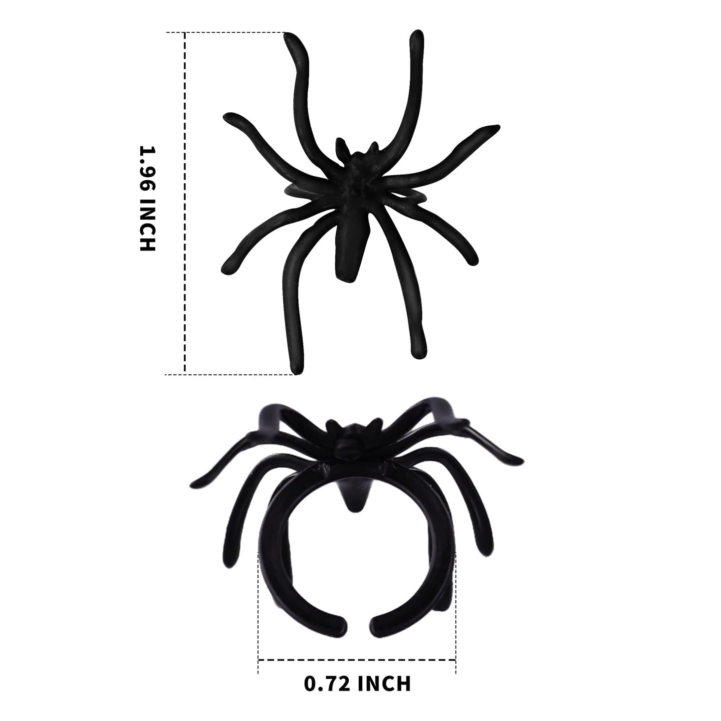 Max Fun 300pcs Halloween Spider Rings for Kids Party Favors 1.96 Plastic Spider Rings Bulk for Kids Costume Accessories Party De
