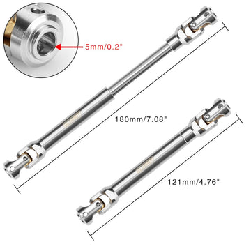 Epinon Rc Drive Shaft Stainless Steel Driveshaft For 1/10 Rc Crawler Car Trx4 Axial Scx10 Upgrade Parts(121-180Mm)