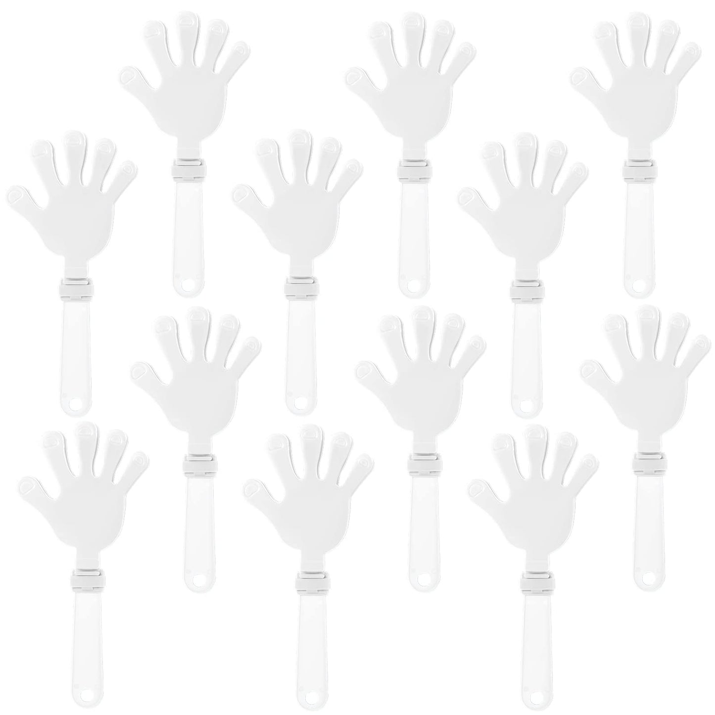 Zcysrlqin 12 Pcs White Hand Clappers 7.5 Inch Clappers Noisemakers Noise Makers Party Favors Plastic Party Clapper For Sporting