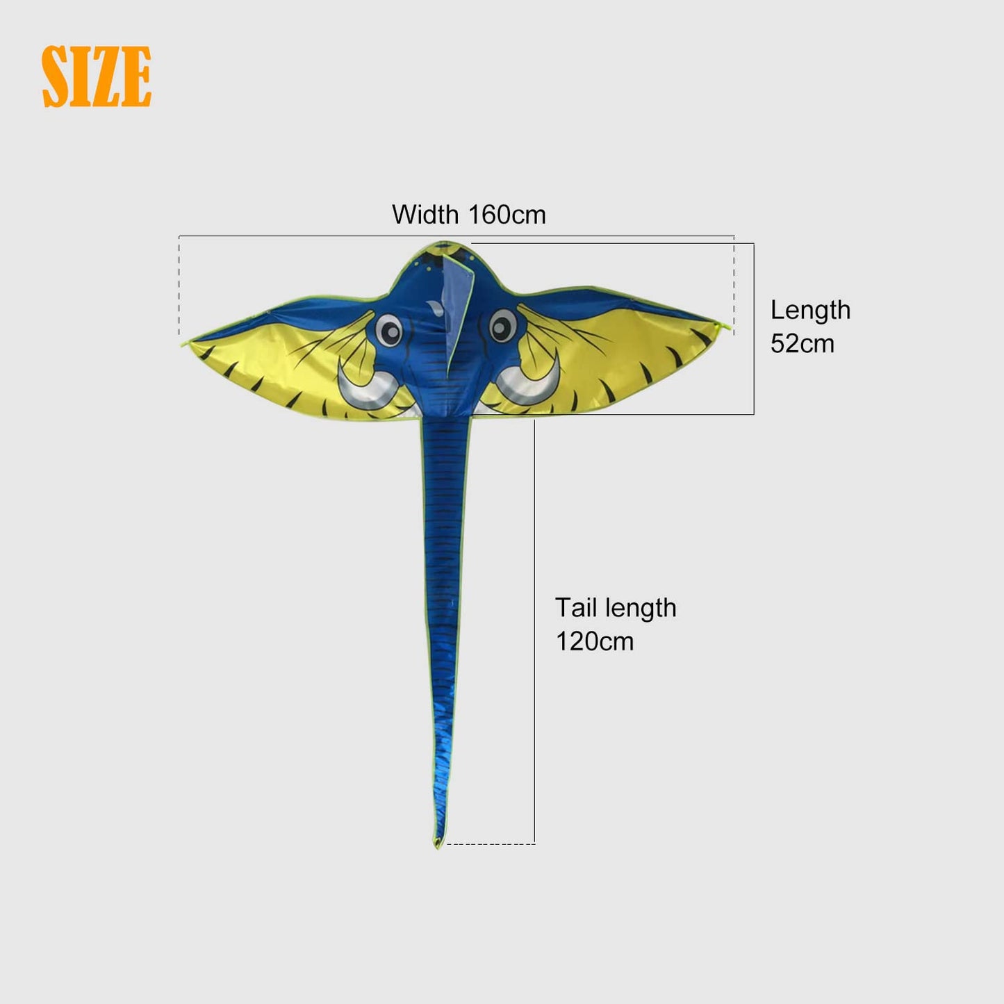 Dingbear 1Pcs Simple Flying Kite, Elephant Kite, Suitable For Children, Outdoor Games And Beach Park Activities