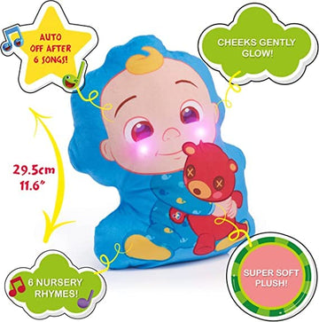 WOW! STUFF CoComelon JJ Musical Sleep Soother Toy - Plays 6 Bedtime Songs, Night Light, Blue, for Toddlers Ages 2-5
