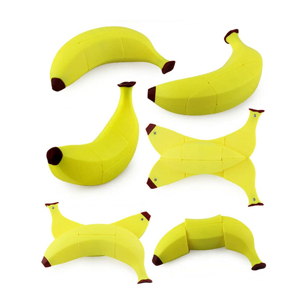 Yealvin 3D Fruit Cube 3  3 Magic Speed Cube Children'S Educational Toys Puzzle Cube Brain Teaser (Banana)