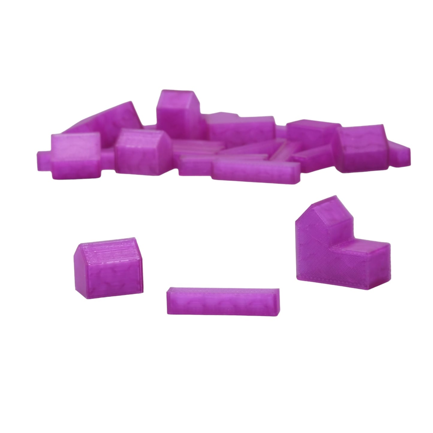 Bkprint3D Replacement Pieces For Catan Board Game | Settlers Pieces | 82 Colors | Base Set | (72_Translucent_Purple)