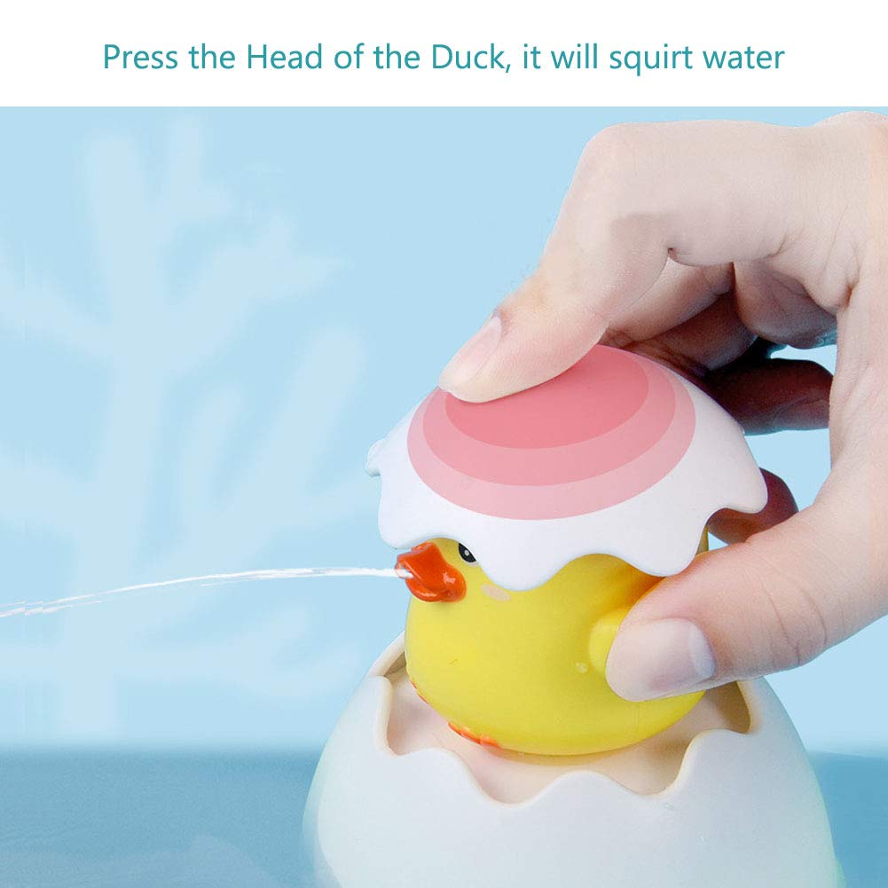 Baby Bath Toy, Penguin Hatching Egg Squirting Rain Cloud Bathtub Water Toy With Hidden Duck, Surprise Toy For Filling Easter Eggs, Pool Floating Toy For Toddlers Boy Girl Kid Birthday Christmas