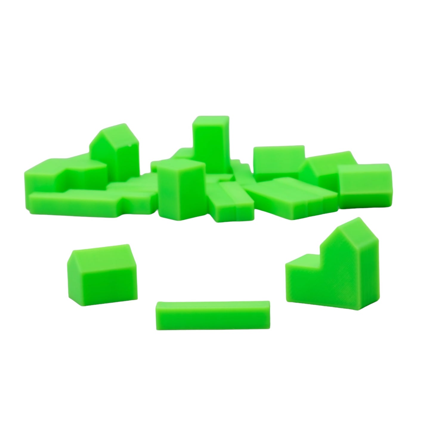 Bkprint3D Replacement Pieces For Catan Board Game | Settlers Pieces | 82 Colors | Base Set | (28_Lime)