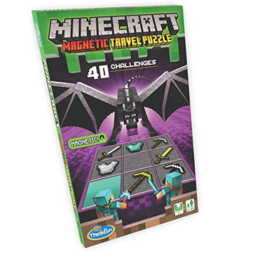 ThinkFun Minecraft Magnetic Travel Puzzle Game - STEM Toy for Kids 8+, Multi, Model 31521, Paper Material