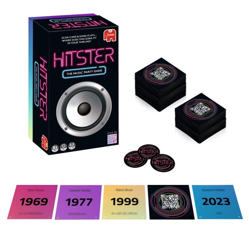 Jumbo Hitster Music Party Card Game - Fun Quiz for 2-10 Players, 300+ Iconic Hits - Great for Family Game Nights (US Edition)