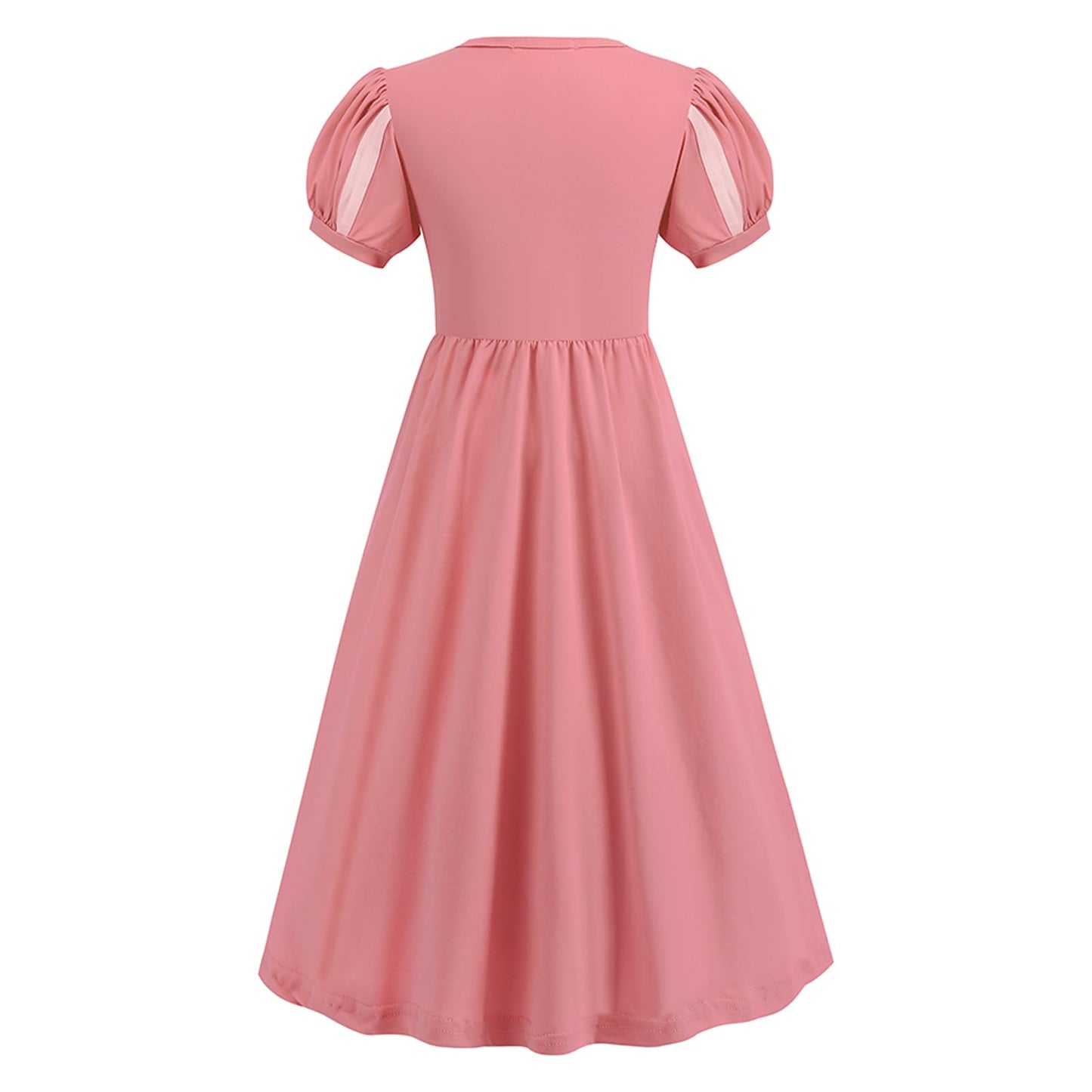Addacos Girls Renaissance Medieval Dress Princess Costume Halloween Outfits Birthday Party Dress Up Clothes (Pink, 140 (7-8T))
