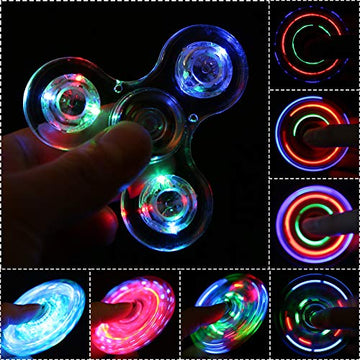 Scione Led Fidget Spinners, Light Up Sensory Fidget Toys For Kids, Glow In The Dark Toys For Kids 4-8-12, Adhd Anxiety Stress Re