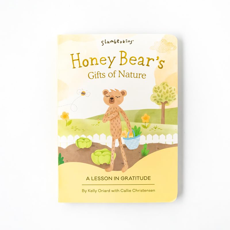 Slumberkins Honey Bear Snuggler Bundle with 2 Board Books | Promotes Gratitude & Sharing | Ideal Social Emotional Tools for Ages 0+