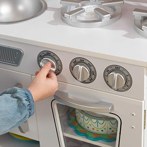 KidKraft Vintage Wooden Play Kitchen with Pretend Ice Maker and Play Phone, White