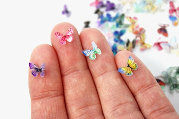 Micro Resin Butterflies, Dollhouse Miniature Tiny Butterflies, Terrarium Fairy Garden Dolls Toy, Mini Micro Landscaping Decorati
