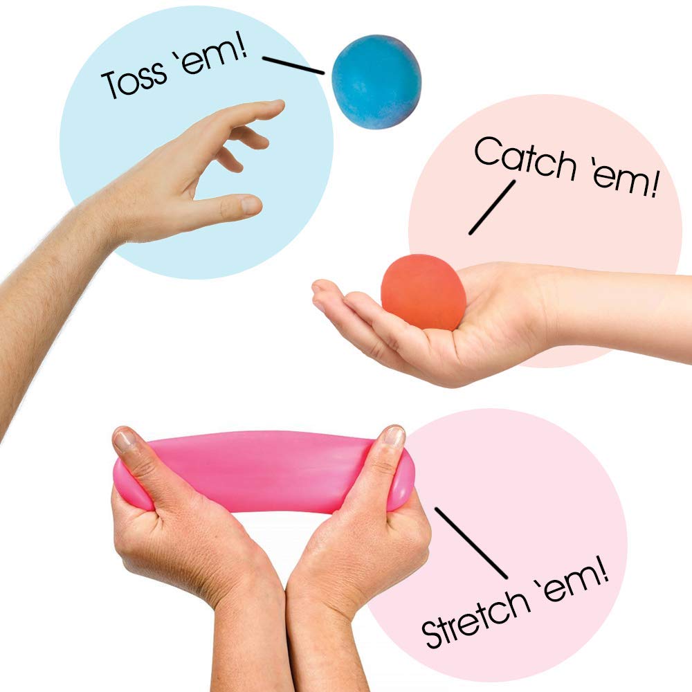 Artcreativity Stretchy Stress Balls For Kids, Pack Of 4, Stress Relief Fidget Sensory Toys For Autistic Children, Anxiety, And Adhd, Spongy Squeeze Toys Party Favors, Goodie Bag Fillers