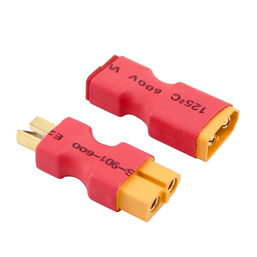 OliRC 4pcs No Wires Connector: XT60 XT-60 to T-Plug Deans Style Male Female Connector Adapter(C17-4)
