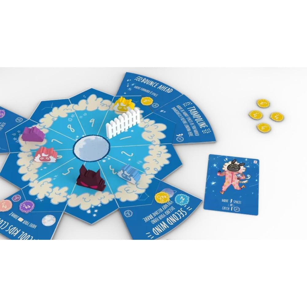 Aeg Sheepy Time | Play As Sheep Jumping The Fence In Dreamland, Avoid Nightmares | Interactive Push Your Luck Family Game | 1-4 Players | Ages 10+