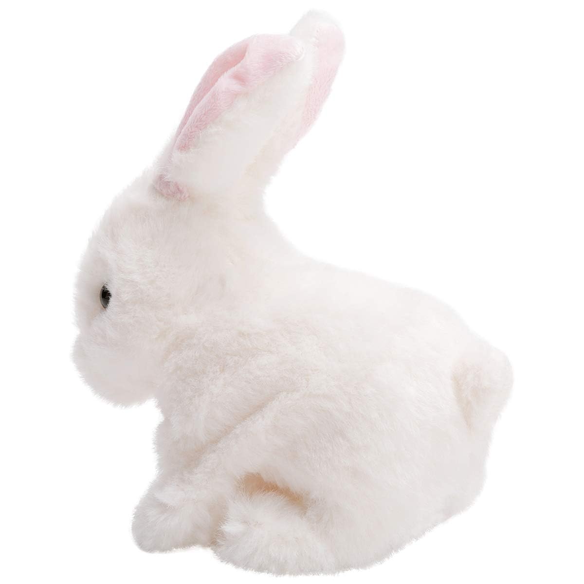 HollyHOME Plush Rabbit Easter Electronic Interactive Toy Jumping,Wiggle Ears,Mouth Moving Bunny Toy 7 Inches White Gifts for Kid