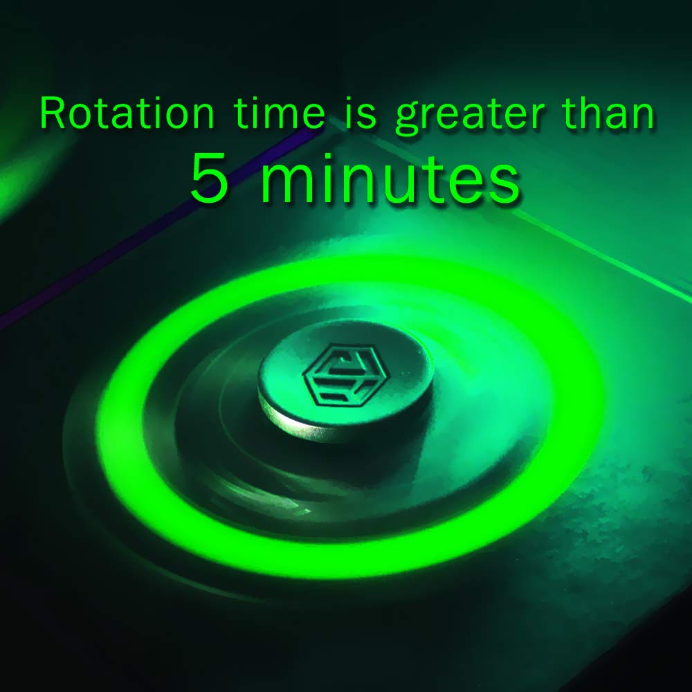 INNÔPLUS Grey Fidget Spinner Toy for Stress Relief, ADHD & Anxiety, Metal Hand Spinner with Luminous Light, 6.35mm x 12.7mm x 4.762