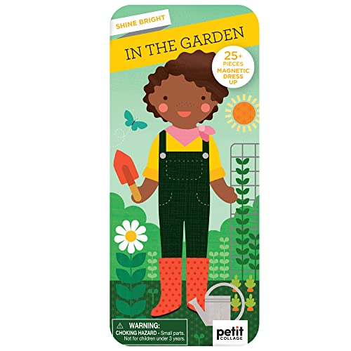 Petit Collage: Shine Bright - In The Garden Magnetic Dress-Up Toy Magnetic Game Board With Mix And Match Magnetic Pieces, Ideal For Ages 3+ – Includes 2 Scenes And 25 Creative Magnetic Pieces