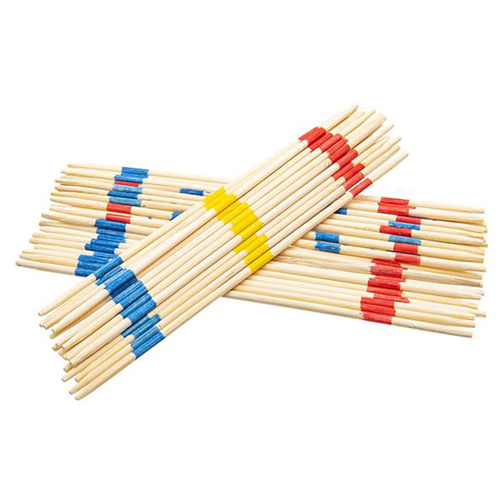 Chochkees Classic Wooden Thin Pick Up Stick Game 31 Pieces Fun Family Game Gift Idea, 7'' Tall, (6-Pack)