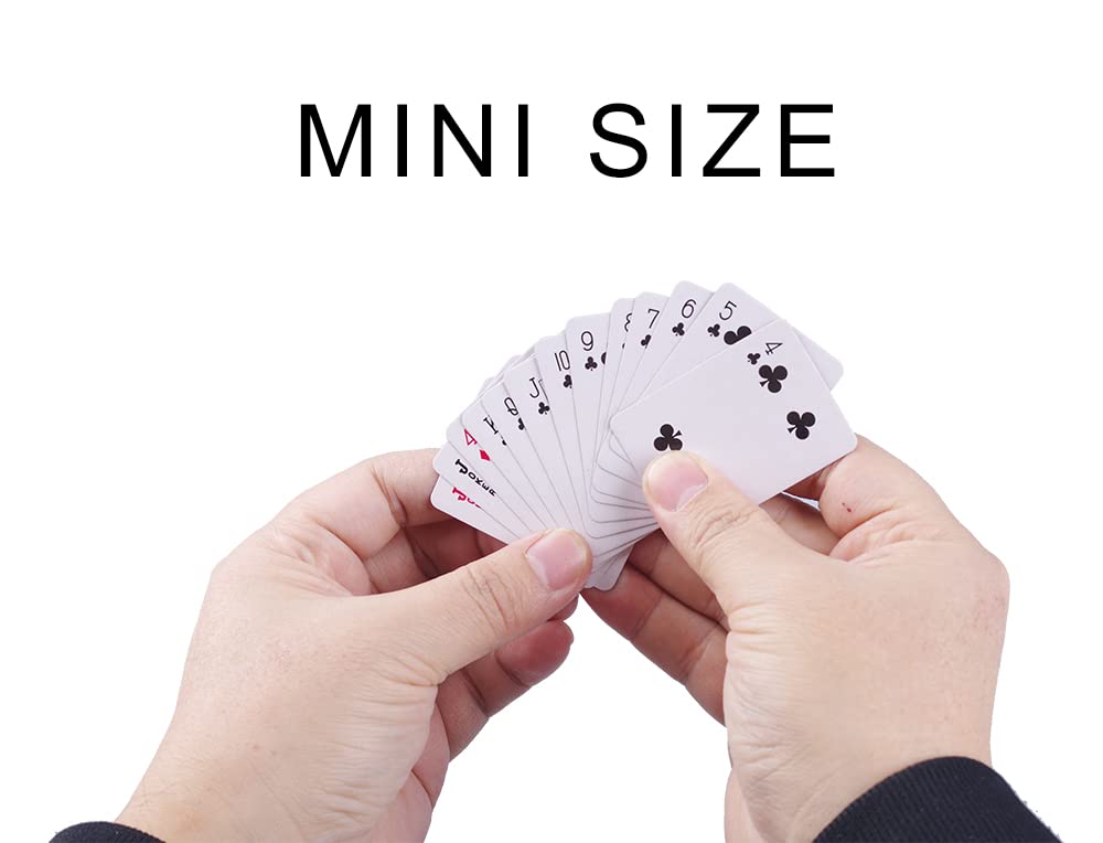 Gnyohua 5 Decks Mini Playing Cards Party Favor, Miniature Poker Cards Traveling Decks Cards Festival Party Game Supply For Kids