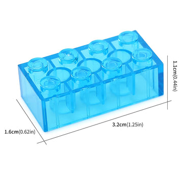 Feleph 100Pcs 2X4 Bricks Trans-Medium Blue Pieces Parts Building Kit Creative Play Set Blocks Classic Toy Accessories Compatible