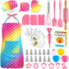 GIFTINBOX Kids Cooking and Baking Set, 54 PCS Complete Kit with Apron and Chef Hat, Real Kids Cooking Utensils and Kitchen Acces