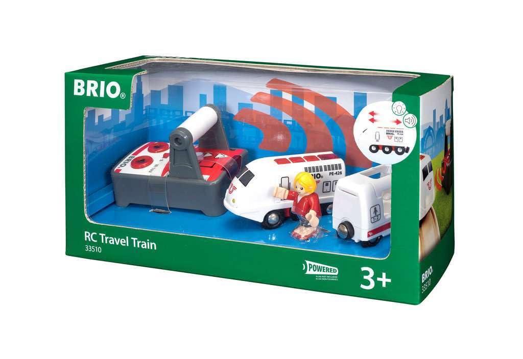 Brio Remote Control Travel Train - Kids Toy With Light And Sound Features | Battery Operated | Compatible With Wooden Railway Tracks | Perfect For Toddlers Age 3+