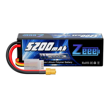 Zeee 3S 5200mAh Lipo Battery 11.1V 80C Hard Case with XT60 Connector for RC Car Truck Boat Airplane Quadcopter Helicopter Racing