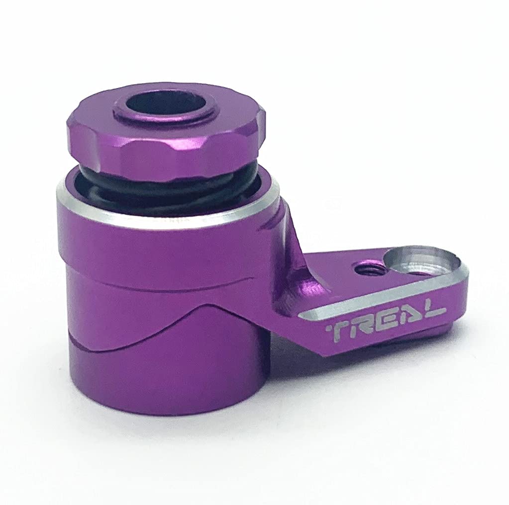Treal Aluminum 7075 Servo Saver 25T Adjustable Clamping for Axial RBX10 Ryft 1/10th Truck (Purple)