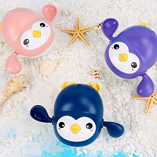 Baby Bath Toys, Wind Up Penguin Bathtub Toys, Toddlers Swimming Floating Playing Set In Bathroom Beach Pool, Colourful Water Pla