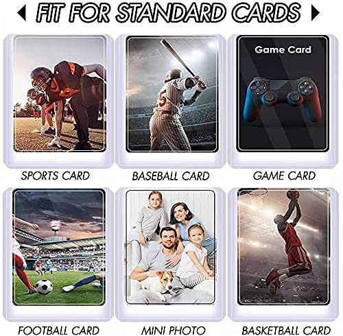 200 Ct Toploaders Cards Sleeves For Trading Cards, 3 X 4 Top Loaders Baseball Card Protectors Holder Hard Plastic Case Fit For Football, Game Card (200 Toploaders + 400 Penny Card Sleeves)