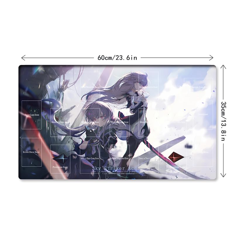 New Mlikemat Playmat Sky Striker Ace - Raye & Roze TCG CCG OCG Trading Card Game Mat with Zones + Free Bag (ZD014-366-A)