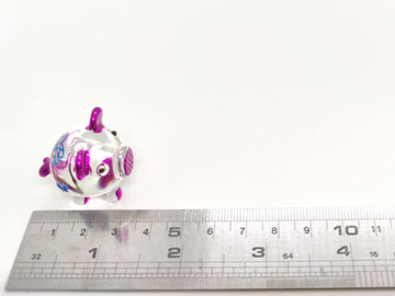 Sansukjai Pig Tiny Miniature Figurines Animals Hand Blown Glass Art Collectible Gift Decorate, V1 (Heart Violet)