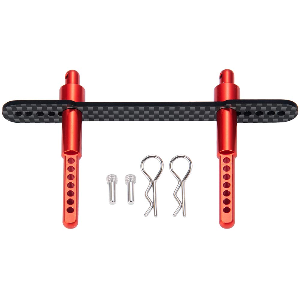 Rc-Hub 1Pcs Body Post Mounts Metal Front Shell Column For 1:10 Axial Scx10 90046 90047 Rc Car (Red)