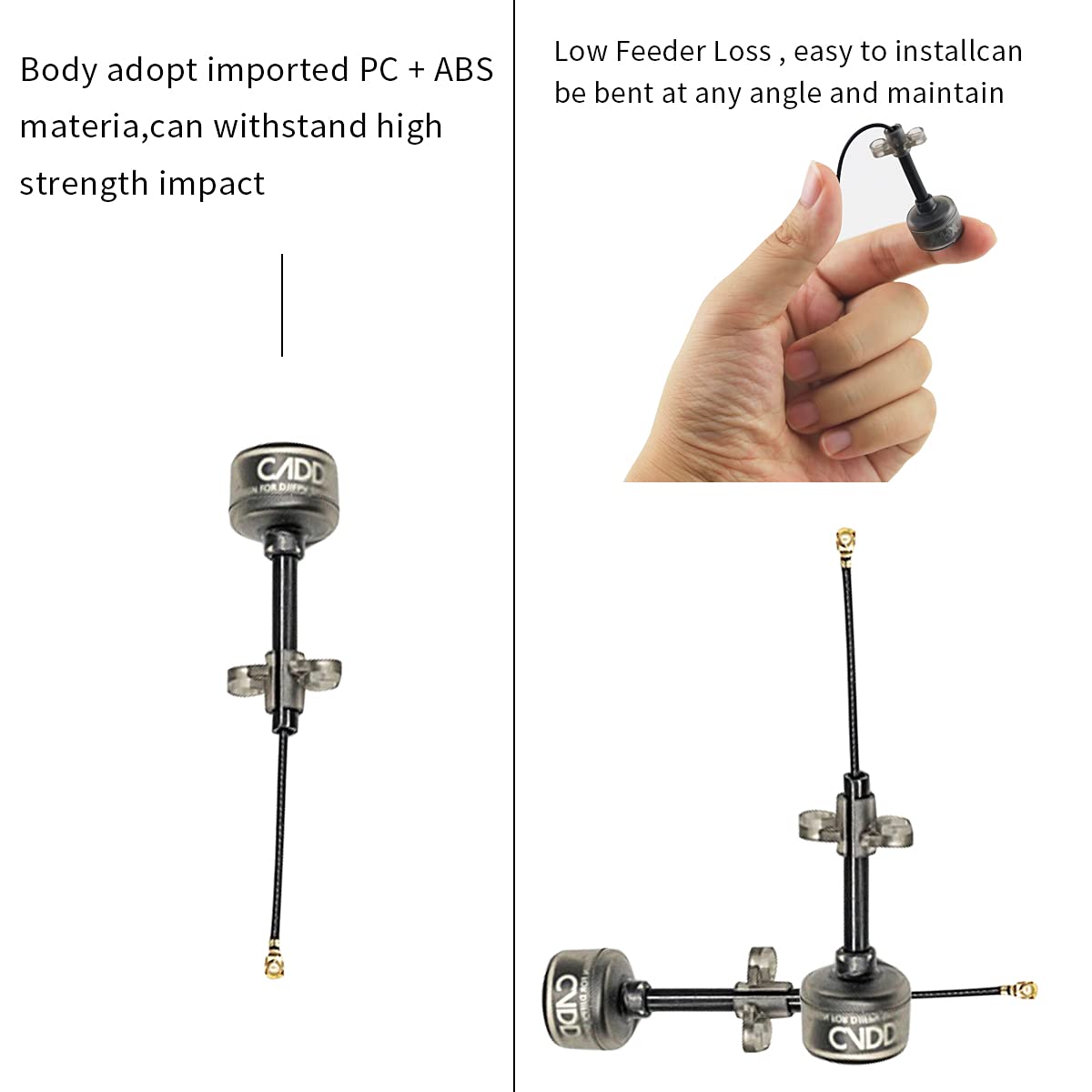 2pcs CADDX Vista FPV Antenna 5.8G 2.5DBi High Gain IPEX for RC FPV Racing Drone Airplane (80mm)