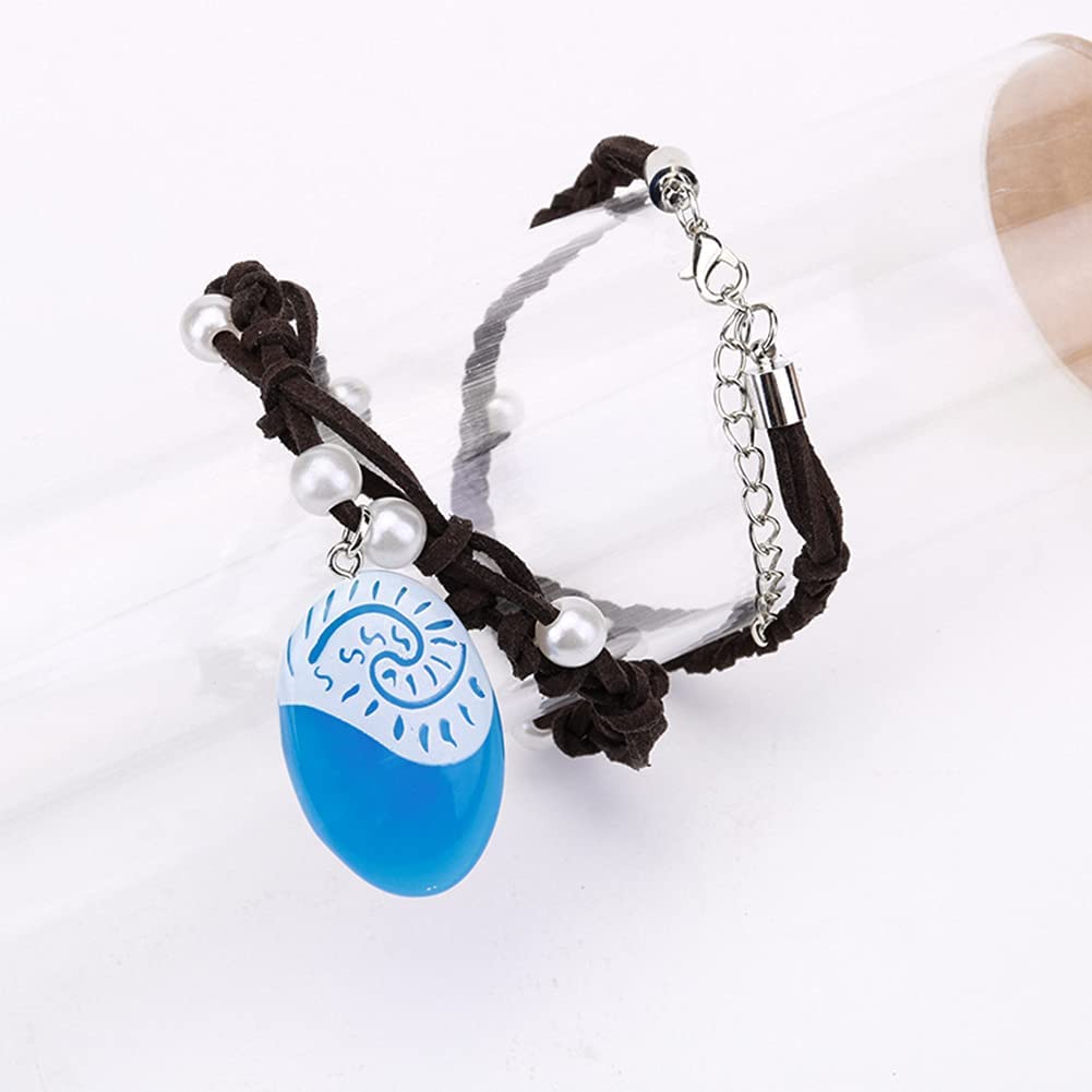 MBVBN Moana Necklace, Pendant Necklace for Princess Moana Cosplay with Hawaii Flowers Hair Clip Halloween Costume Halloween Part