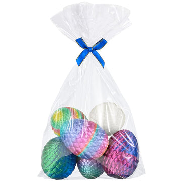 6PCS 3D Printed Dragon Eggs with Dragon Inside, Easter Basket Stuffers Mini Mystery Crystal Egg Fidget Toy, Surprise 3D Printed