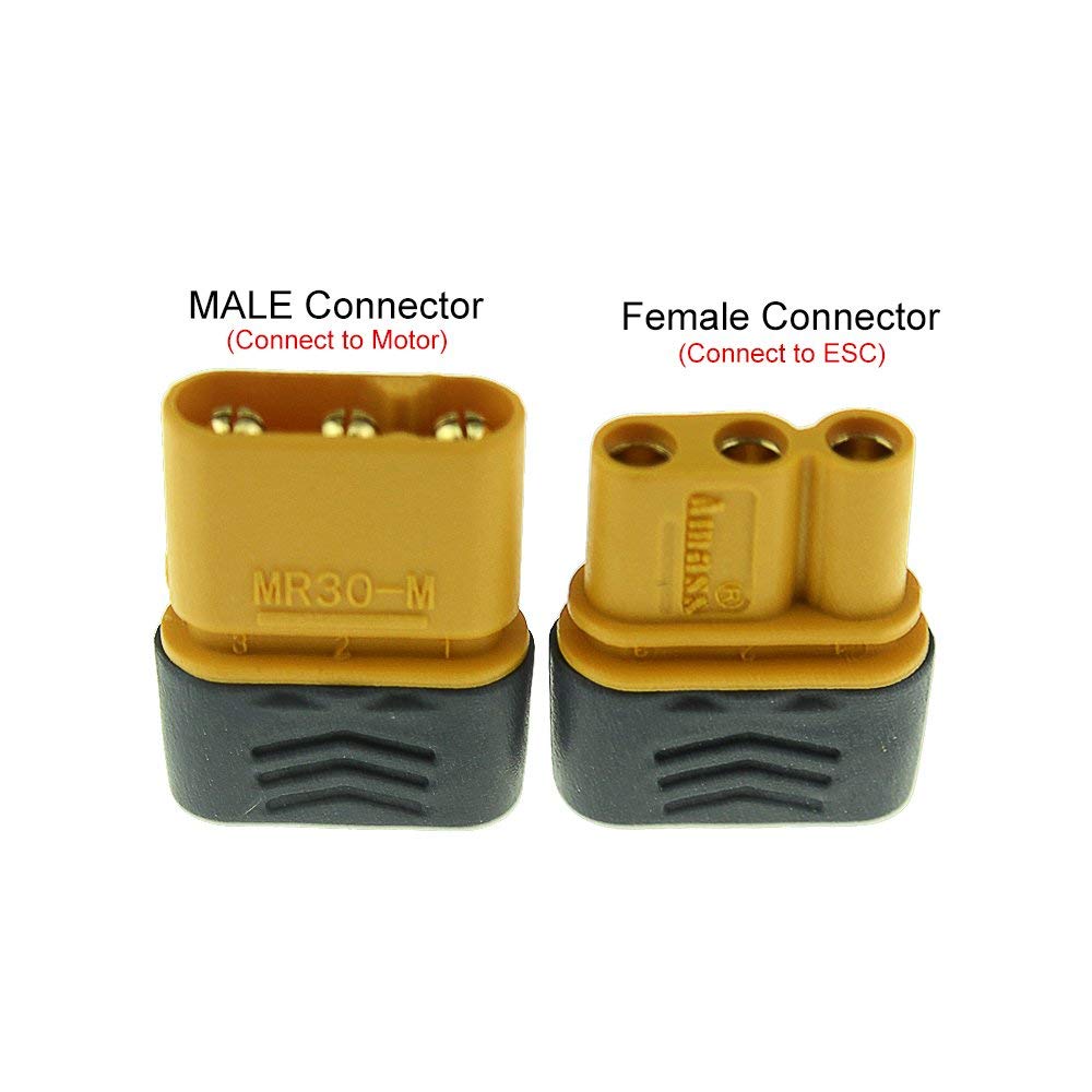 SoloGood 10 Pairs Amass MR30 Male Female Connector Plug for RC Multicopter Airplane