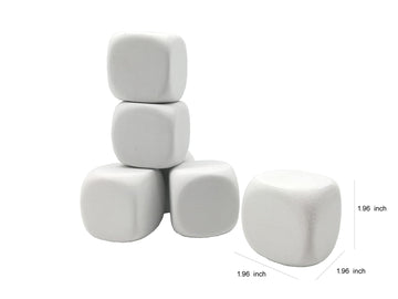 Qidiwin White Eva Foam Dices For Kids Graffiti-Building Blocks,Creative Painting, Party Supplies, 1.96 Inchs,18Pcs