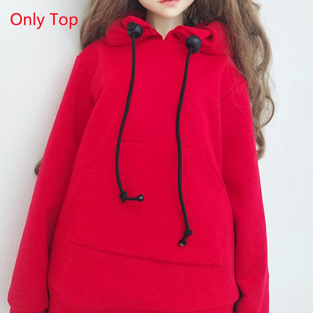 XiDonDon 30CM / 45CM / 60CM Doll Clothes 1/3 1/4 1/6 BJD Doll Accessories BJD SD DIY Fashion Hoodie Toys Dolls Clothing (1/4,Red