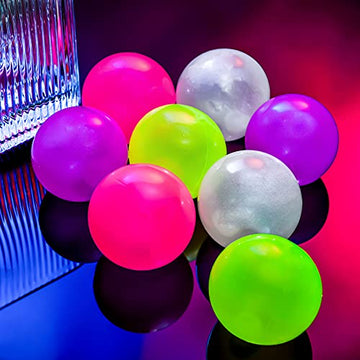 Skylety 8 Pieces Glow In The Dark Sticky Balls Elevated Glowing Stress Balls Relax Cool Asmr Stuff Toy For Ceiling Wall Adults(2.6 Inches,Pink, Yellow, Purple, White)