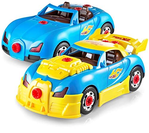 Play22 Take Apart Racing Car Set - 30 Pcs, Drill & Engine Sounds, STEM Building Toys for Kids 3+ Years, Multicolor